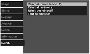 Réinitialisation du compteur de lampe 